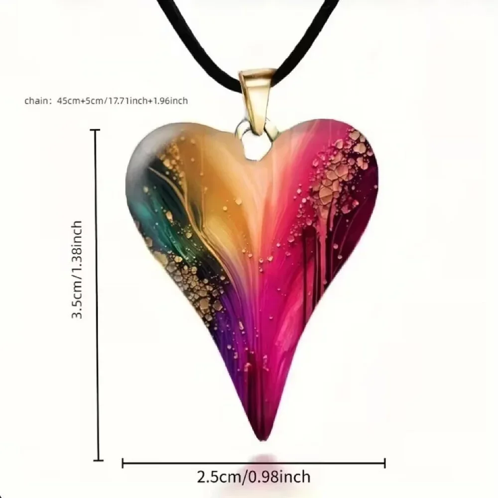 NWOT - Choice of 1 Vibrant Heart-Shaped Pendant Necklace - Picture 2 of 6